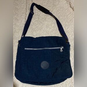Kipling Navy Blue Nylon Crossbody Messenger Bag No Monkey Charm